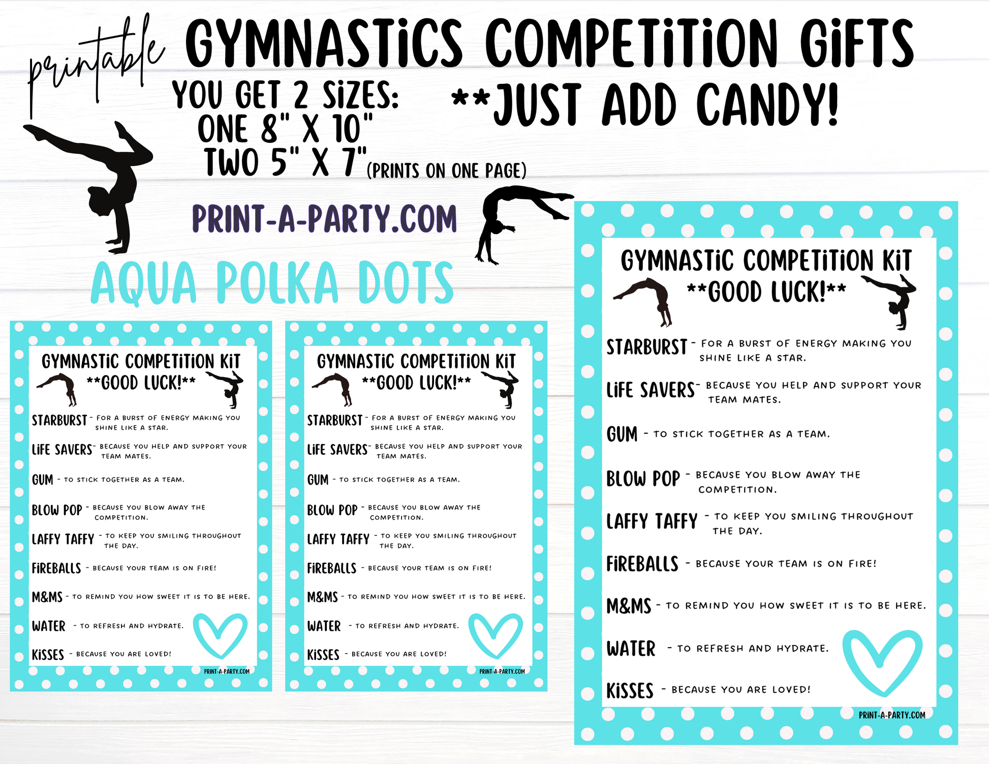 Gymnastics Candy Gram Printable – Big Sis, Little Sis & Team Gifts, Gy ...
