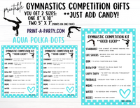 GYMNASTICS Competition Gift | Candy Gram Kit Letter | Gymnastic Meet Contest | Polka Dots | Gymnast Gifts - INSTANT DOWNLOAD