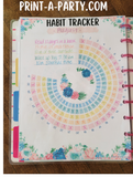 Habit Tracker Planner Page | Habit Tracking Printable Planner | Pastel Succulents | Planner Printable