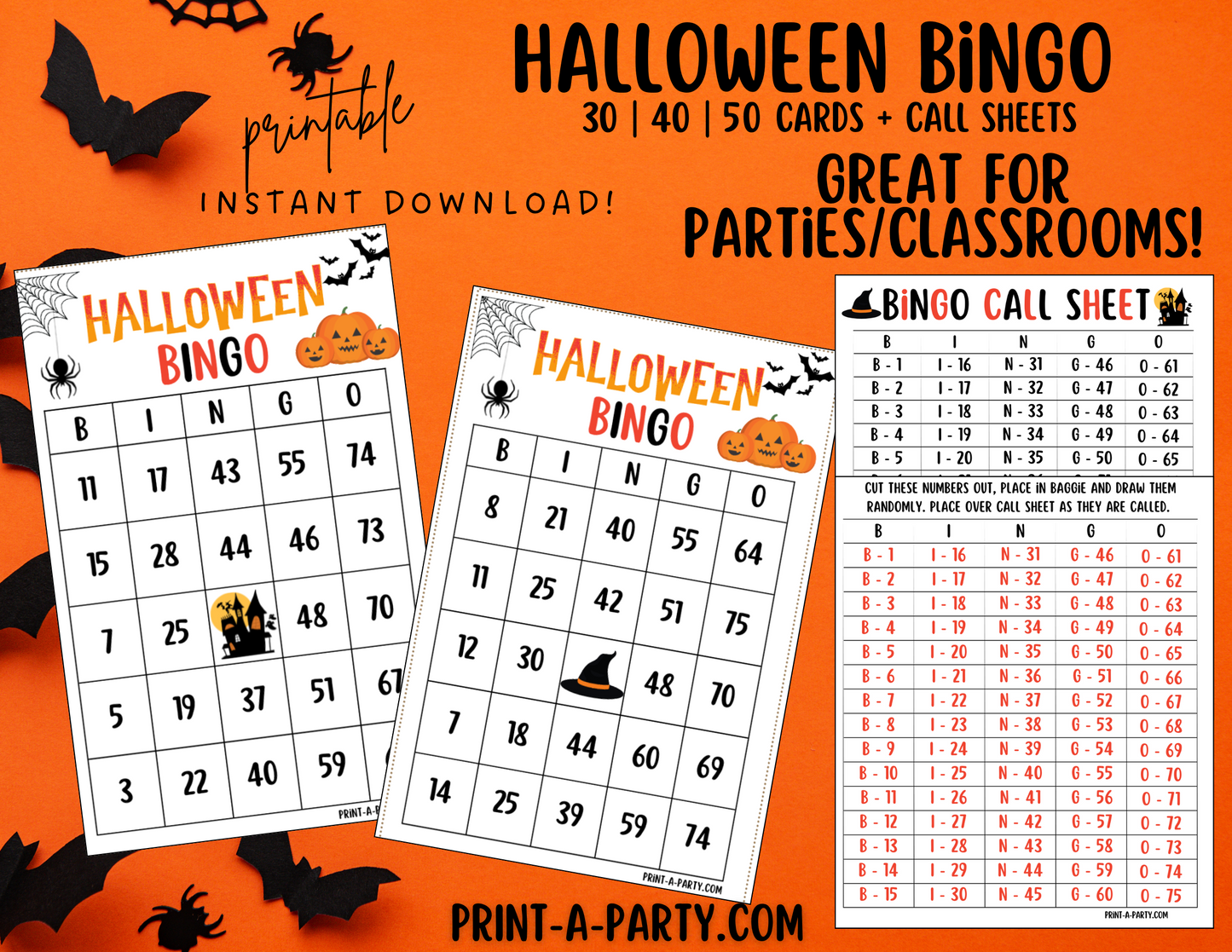 BINGO: Halloween Bingo Game | Halloween Party Idea | Halloween Classroom Party | Halloween Activity | Halloween Fun