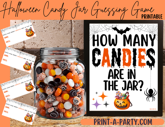 CANDY JAR GUESSING GAME - HALLOWEEN CANDY | How many candies are in jar | Halloween Party Idea | Halloween Activity | Halloween DIY | Halloween Candy| Printable