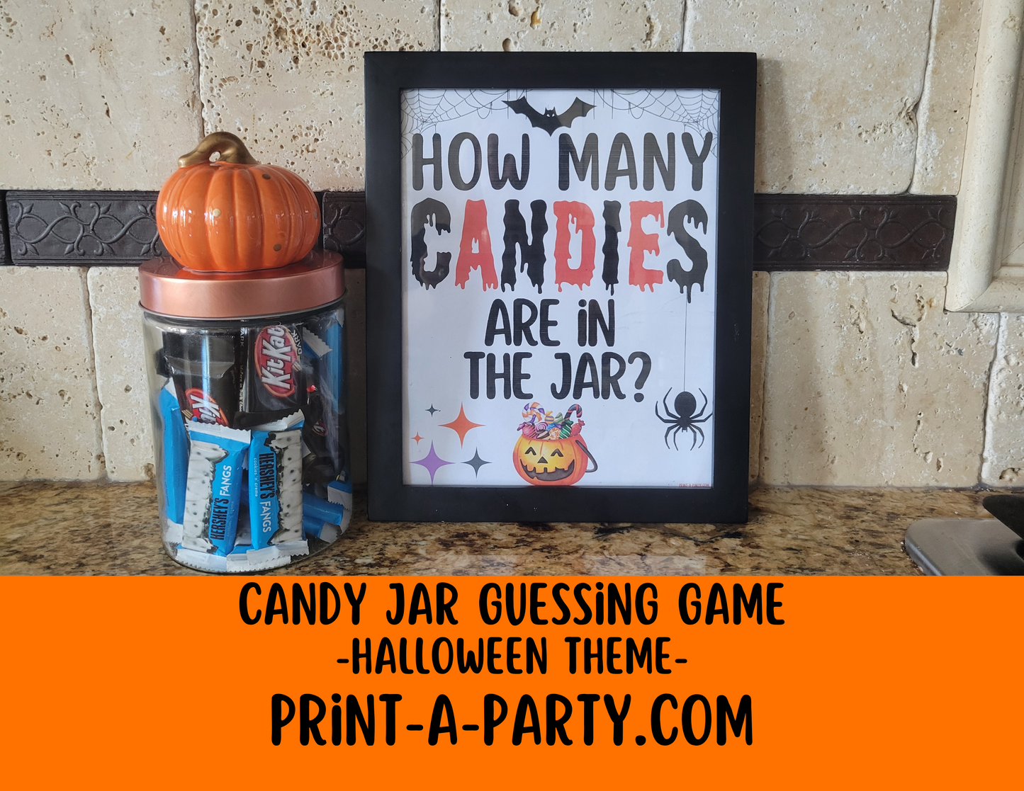 CANDY JAR GUESSING GAME - HALLOWEEN CANDY | How many candies are in jar | Halloween Party Idea | Halloween Activity | Halloween DIY | Halloween Candy| Printable