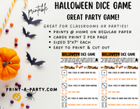 DICE GAME: Halloween Dice Game| Halloween Dice Candy Game | Halloween Classroom Activity