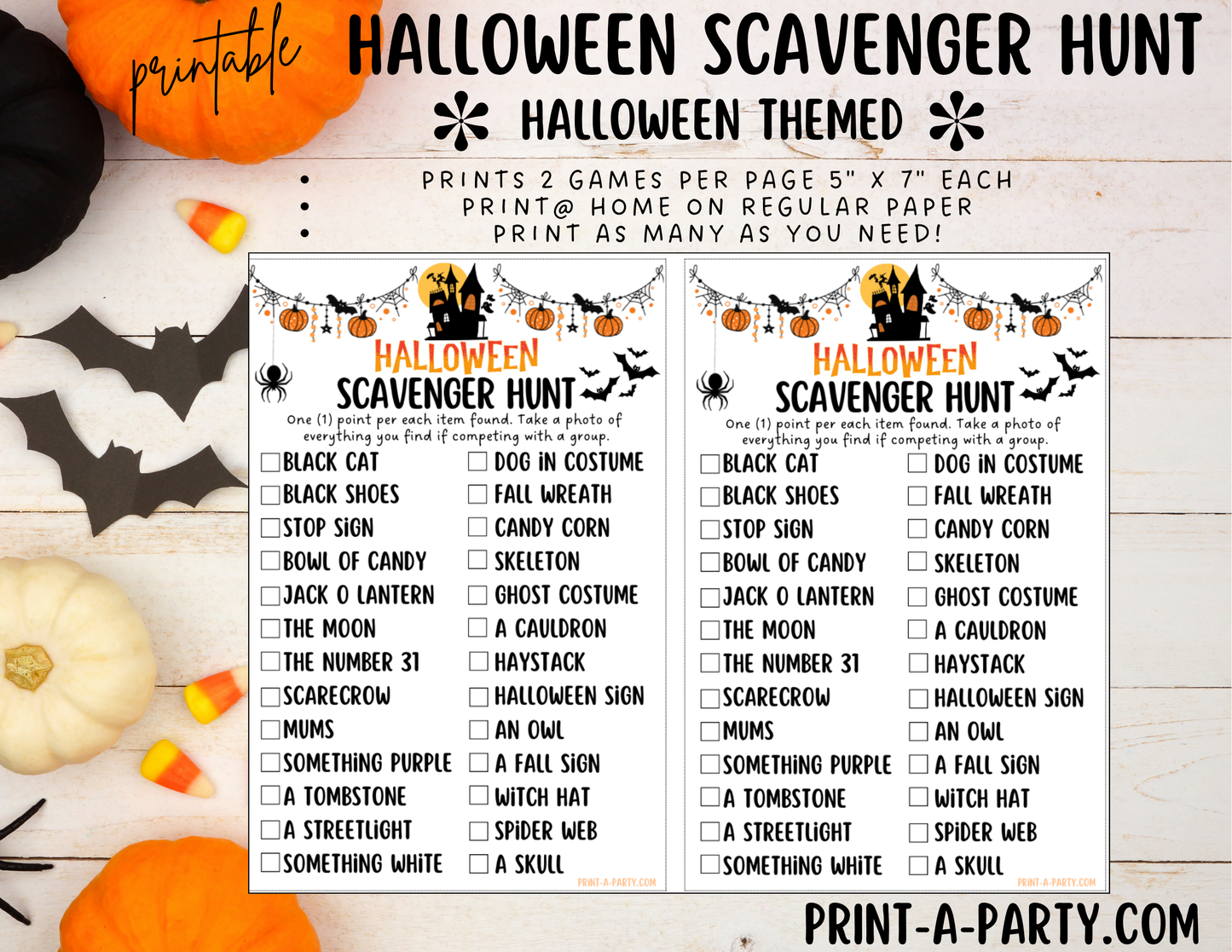 SCAVENGER HUNT GAME: Halloween Theme | Halloween Game | Halloween Activity | Halloween Party Idea