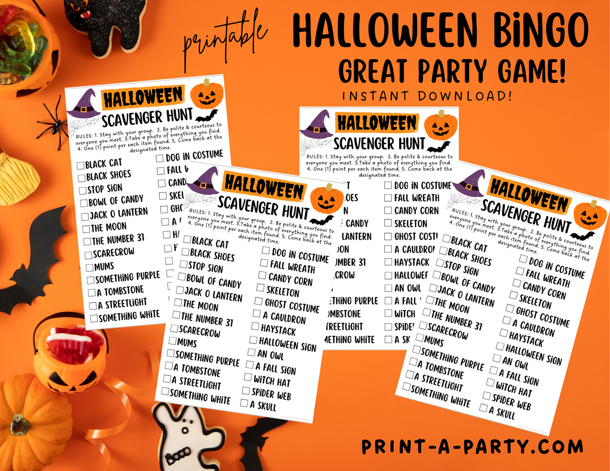 Halloween Scavenger Hunt Game Printable – PrintAParty