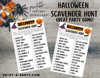 SCAVENGER HUNT GAME: Halloween | Halloween Game | INSTANT DOWNLOAD