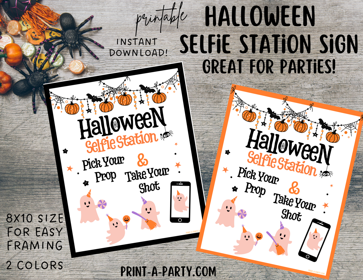 HALLOWEEN | Photo Booth Sign | Selfie Station Sign | Party Photo Booth | Halloween Party Idea