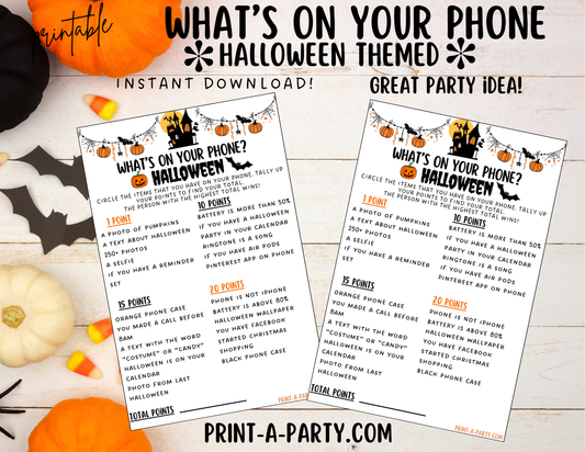 WHAT'S ON YOUR PHONE? - Halloween Edition | Halloween Game | Halloween Activity | Halloween Party Idea