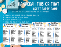THIS OR THAT GAME | Hanukkah This or That | Hanukkah Game | Hanukkah Party Game | Hanukkah Classroom
