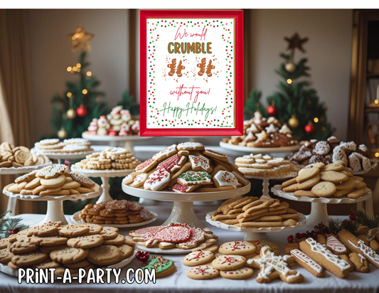 Appreciation Sign: Holiday Printable Christmas COOKIES Appreciation Sign – Festive 8x10 Holiday Decor for Staff, Teachers & Volunteers