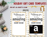 GIFT CARD Holiday Templates | Amazon | Apple | Target | Starbucks | Christmas  - INSTANT DOWNLOAD - Use each year!
