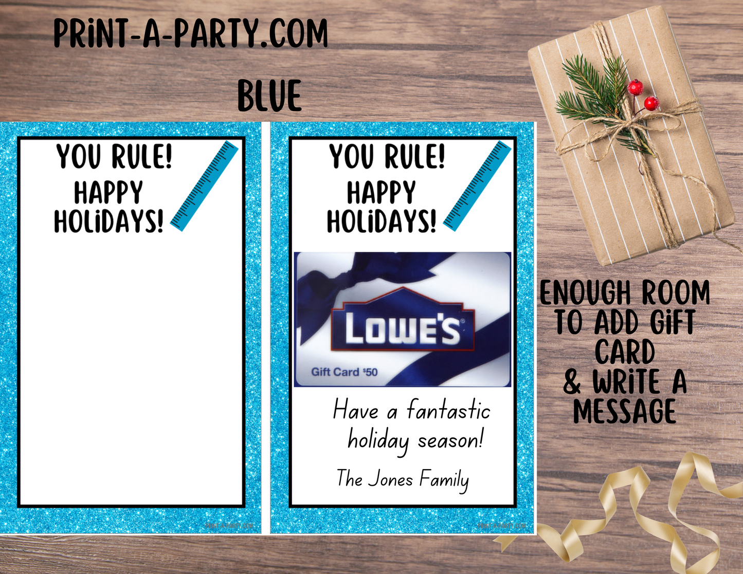 GIFT CARD Templates | Home Improvement | Lowe's | Home Depot | Ace Hardware | True Value | Menards | Gift Idea for Men - Dad, Grandpa, Brother, Boyfriend, Husband