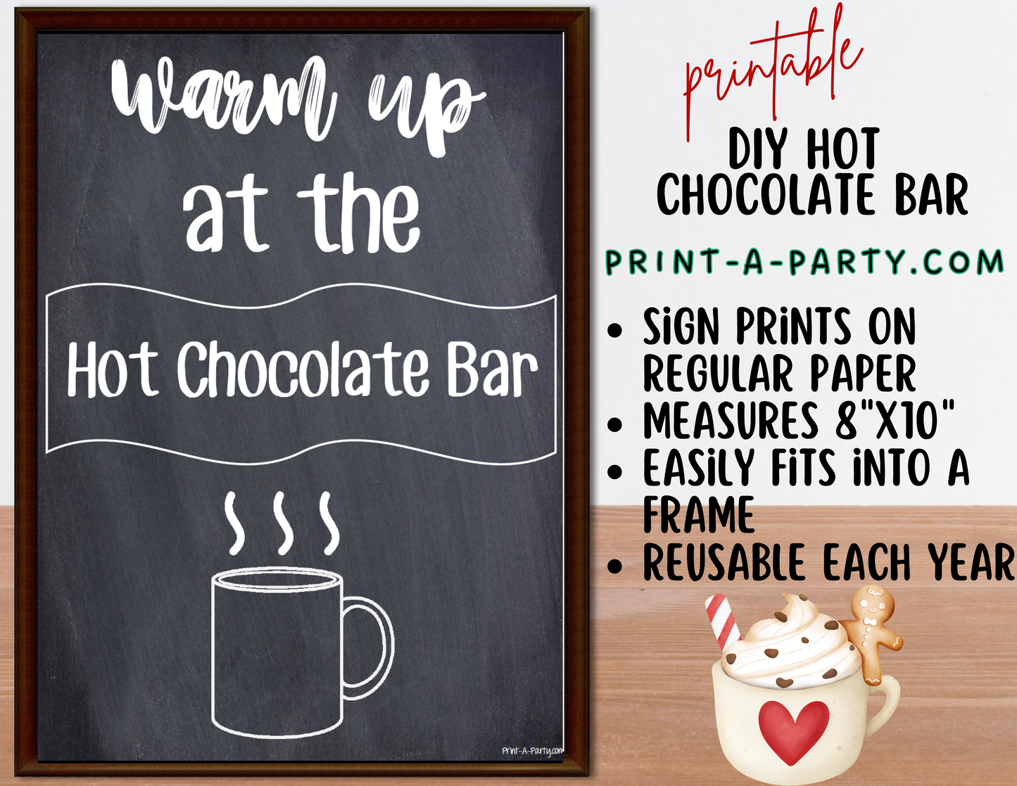 HOT CHOCOLATE BAR | HOT COCOA STATION Setup | Hot Chocolate Sign | Hot – PrintAParty hot-chocolate-bar-hot-cocoa-station-setup-hot-chocolate-sign-hot-printaparty