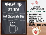 DIY HOT CHOCOLATE BAR Setup | Hot Chocolate Sign | Hot Cocoa Bar Labels | Christmas | Winter | Class Parties | Birthdays | Weddings | Showers | Fall |Instant Download Printable