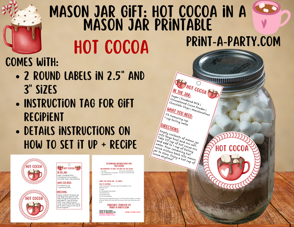MASON JAR GIFT: Hot Cocoa in a Mason Jar | Mason Jar Gift Idea | Holiday Mason Jar Gift Idea