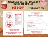 MASON JAR GIFT SET: Hot Cocoa in a Mason Jar | Mason Jar Gift Kit | Holiday Mason Jar Gift