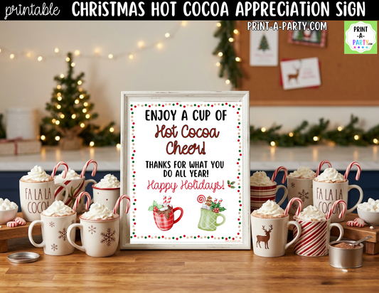 Hot Chocolate Bar Appreciation Sign Printable | Teacher & Staff Holiday Thank You