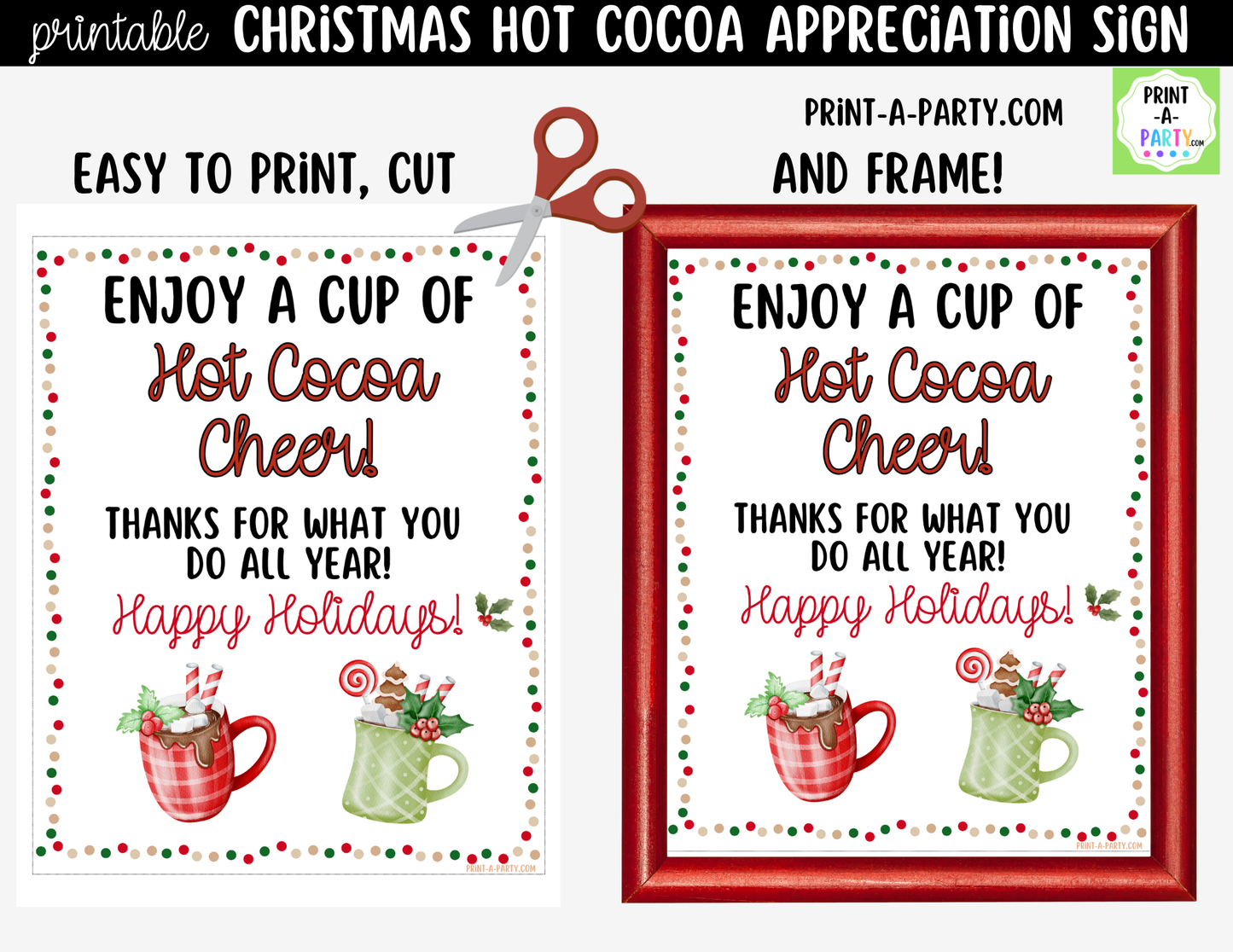 Hot Chocolate Bar Appreciation Sign Printable | Teacher & Staff Holiday Thank You