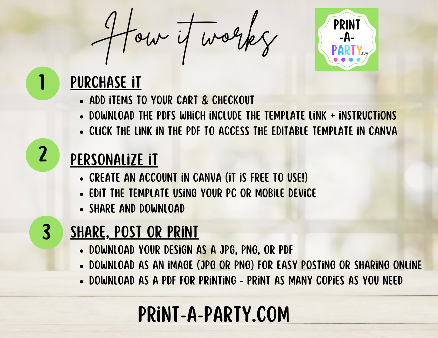 EAT, DRINK & BE MERRY Editable Christmas Party Invitation Template for Easy Sharing Posting or Printing