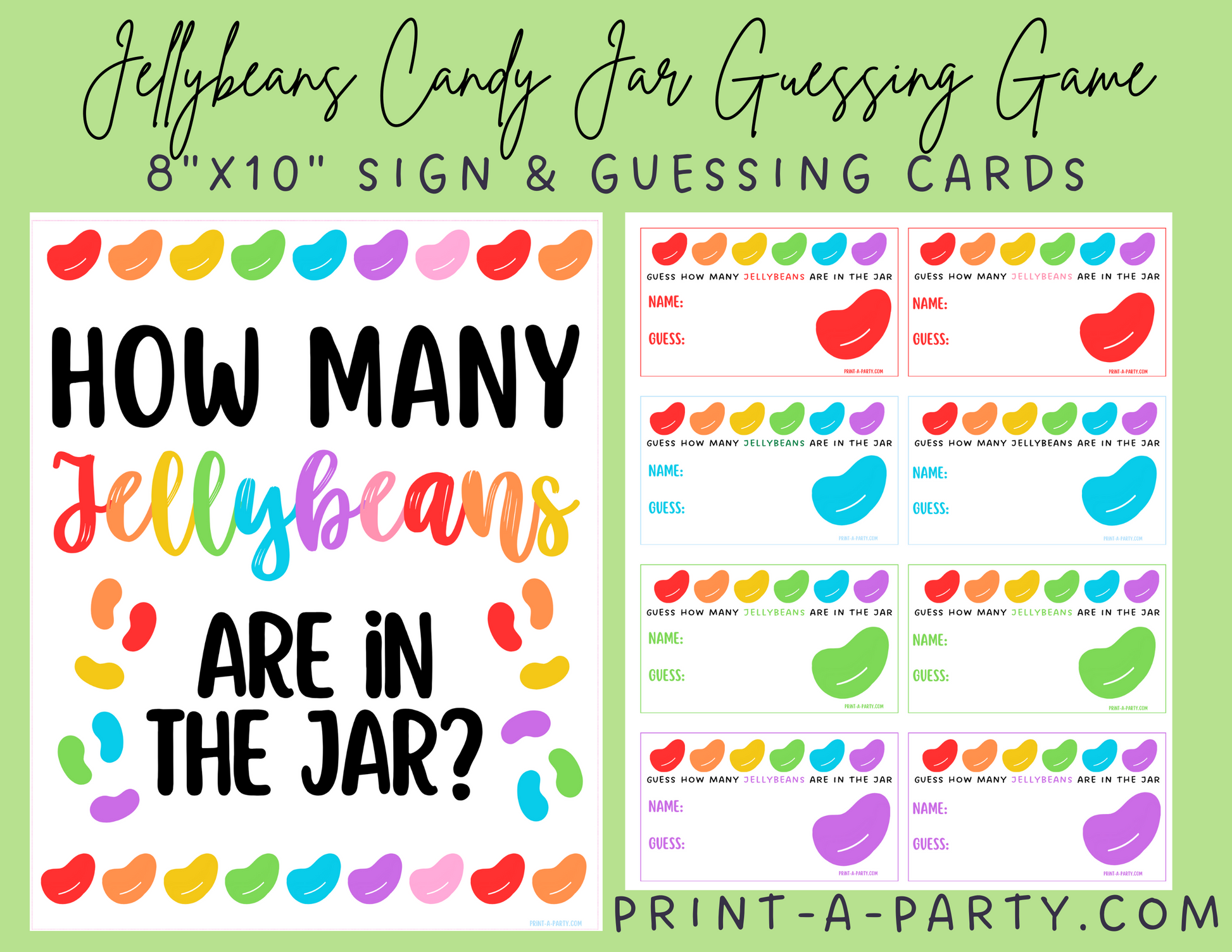 CANDY JAR GUESSING GAME - JELLYBEANS | How many jellybeans in jar | Ea – PrintAParty candy-jar-guessing-game-jellybeans-how-many-jellybeans-in-jar-ea-printaparty