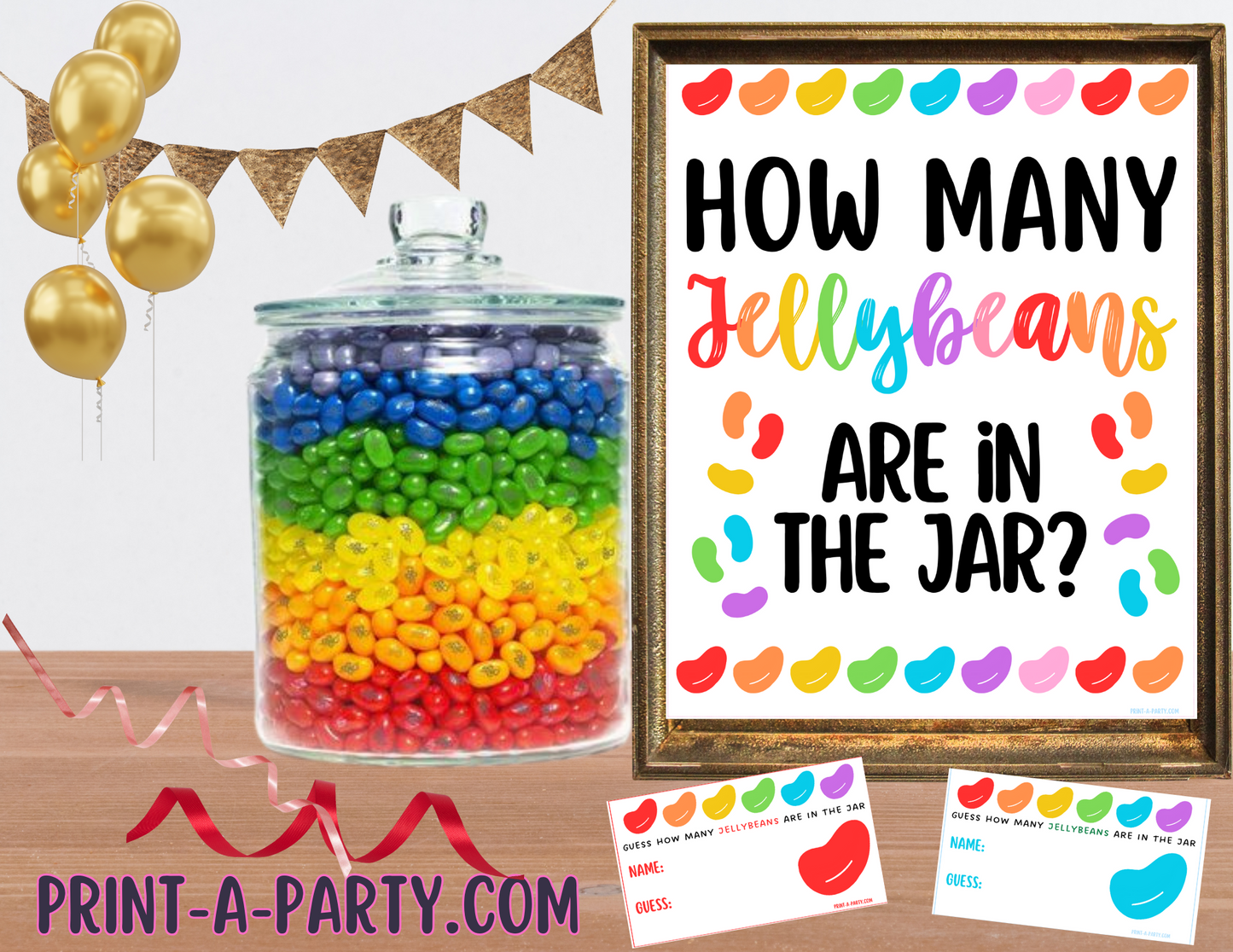 CANDY JAR GUESSING GAME - JELLYBEANS | How many jellybeans in jar | Easter Party Idea | Birthday Party | Printable