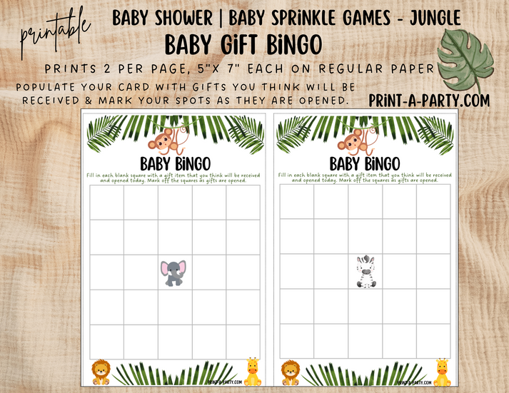 Jungle Themed Baby Shower Games Printable | Baby Shower Games | Jungle ...