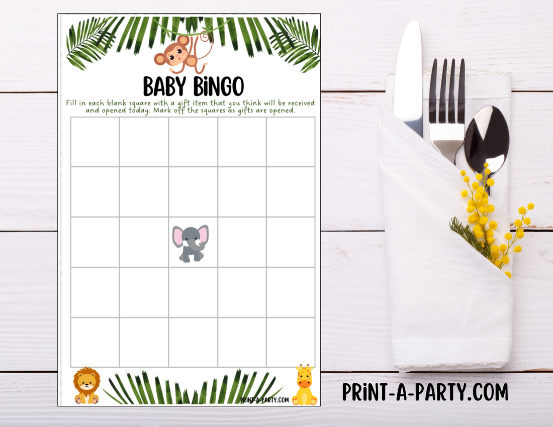 Jungle Themed Baby Shower Games Printable | Baby Shower Games | Jungle ...