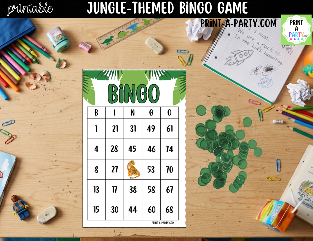 Jungle Bingo Printable | Safari-Themed Number Game