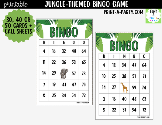 Jungle Bingo Printable | Safari-Themed Number Game