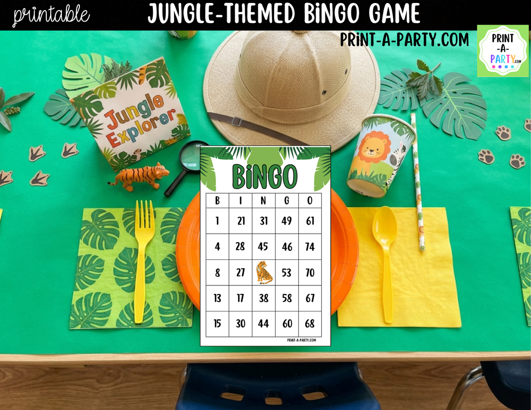 Jungle Bingo Printable | Safari-Themed Number Game