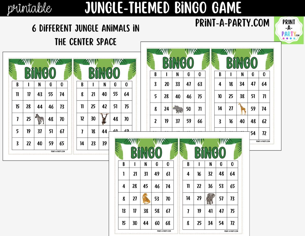 Jungle Bingo Printable | Safari-Themed Number Game