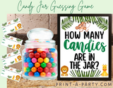 CANDY JAR GUESSING GAME for BABY SHOWER JUNGLE THEME | How many candies in jar | Baby Shower Fun | Party DIY | Printable