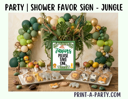 Jungle Favors Sign (8x10) – Instant Download