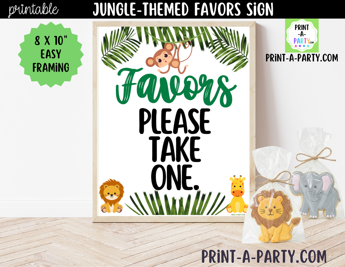 Jungle Party Favor Sign Printable | Please Take One