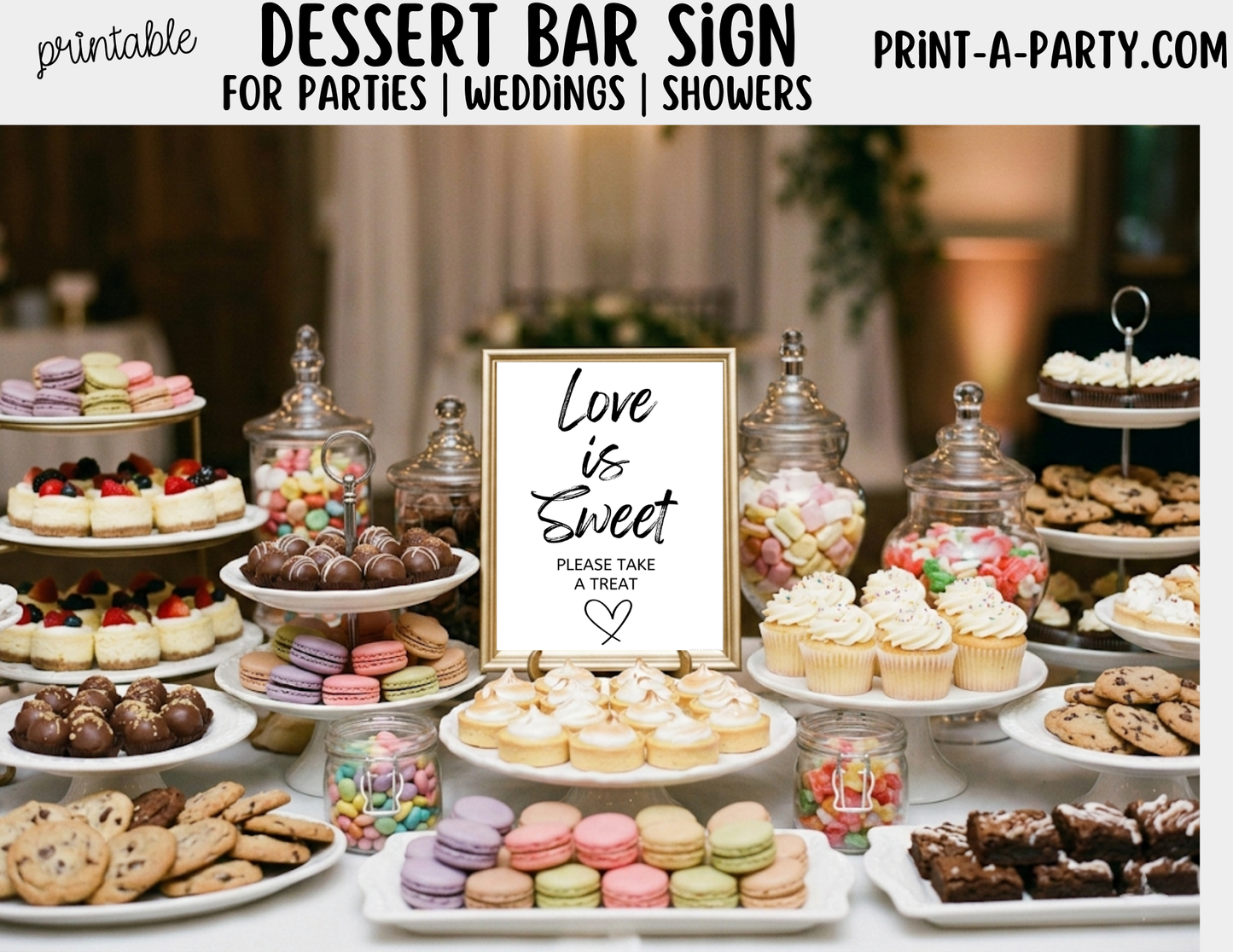 Printable Dessert Bar Sign (8x10) - Wedding Shower Decor - Instant PDF Download