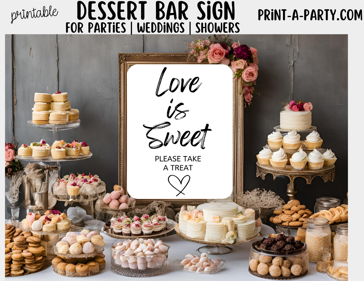 Dessert Bar Sign Printable | Wedding & Bridal Shower Dessert Table Dec Dessert Bar Sign Printable | Wedding & Bridal Shower Dessert Table Dec