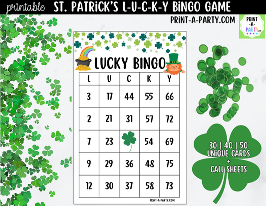 St. Patrick's Day Lucky Bingo Printable | Number Game