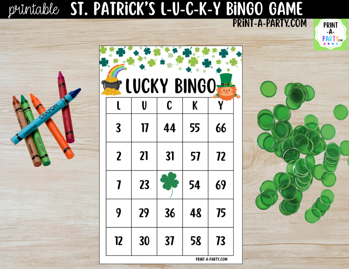 St. Patrick's Day Lucky Bingo Printable | Number Game