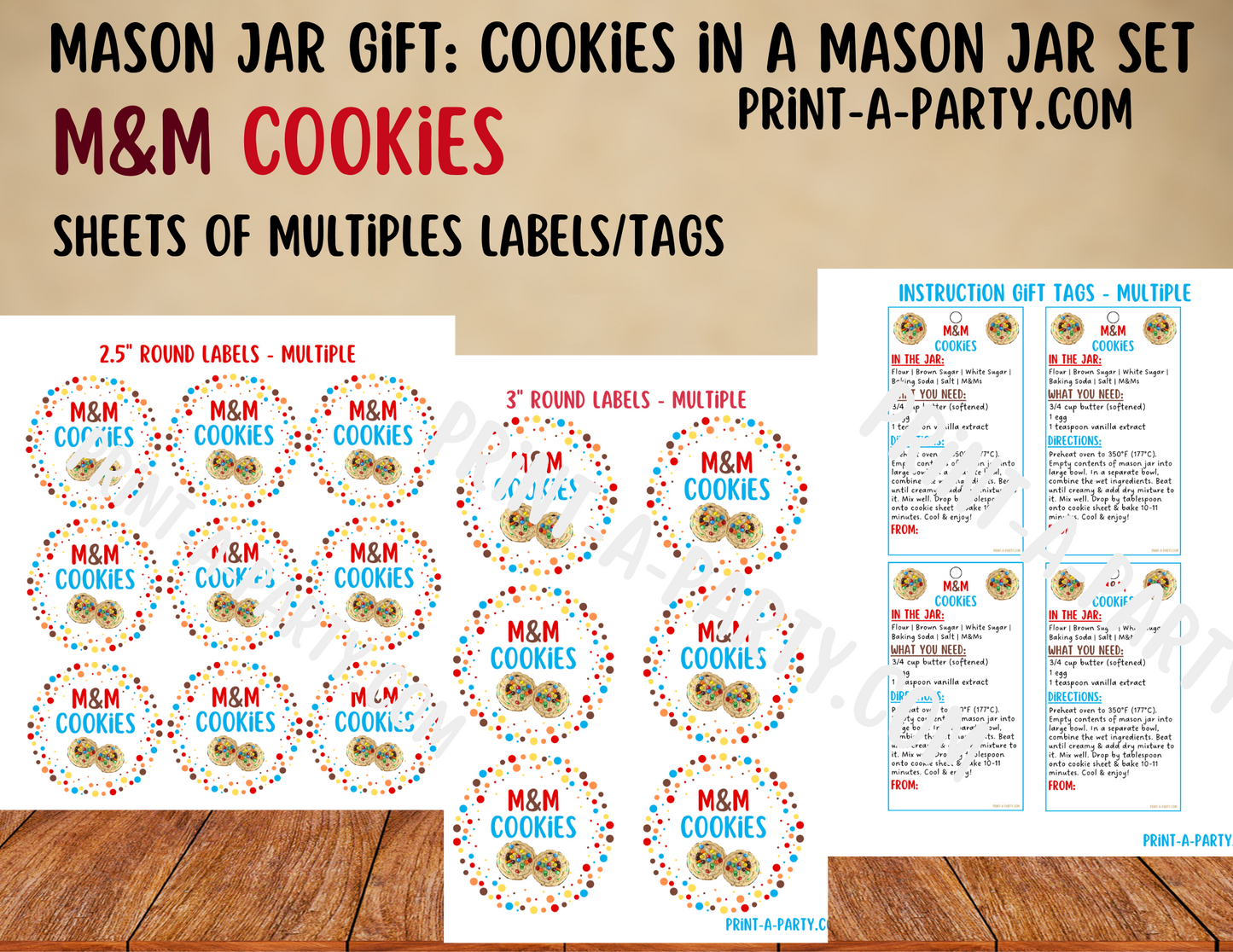 MASON JAR COOKIE GIFT: M&M Cookies in a Mason Jar | Cookie in a jar Gift | Mason Jar Gift Kit | Mason Jar Gift Idea