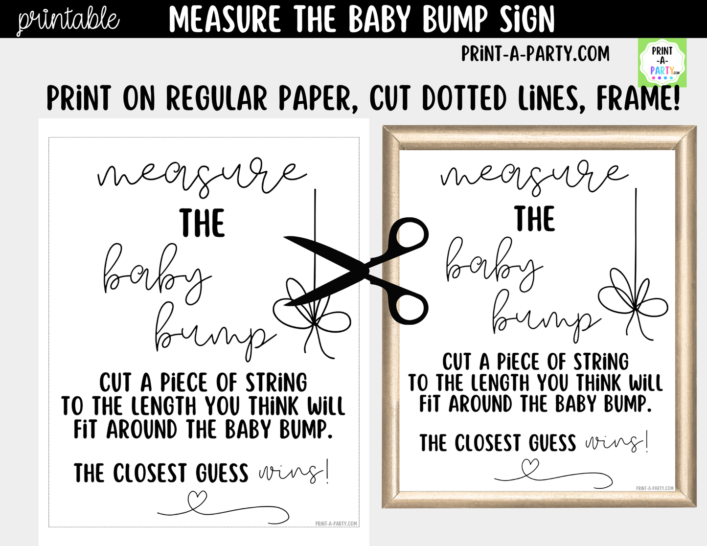 Measure the Baby Bump Printable Sign (8x10) – for Baby Showers and Events