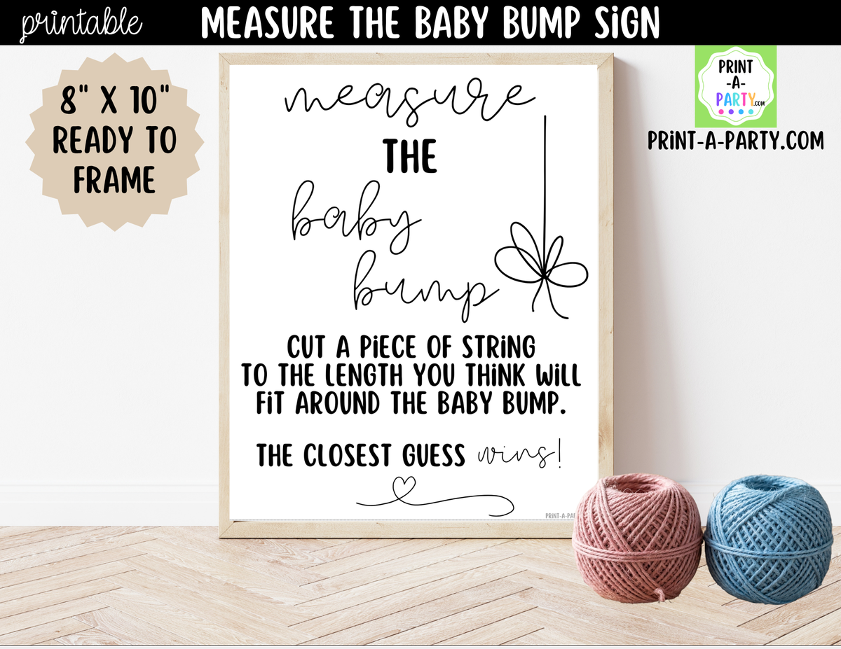 Measure the Baby Bump Game Printable Sign – Baby Shower