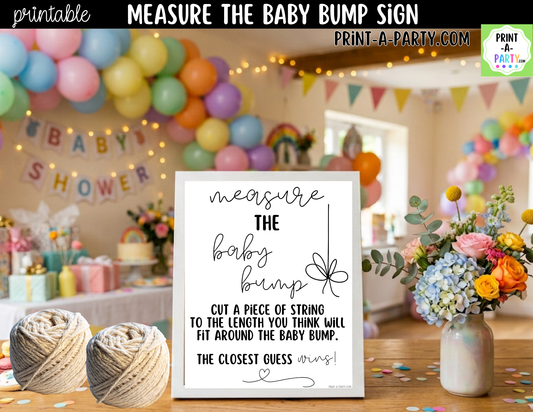 Measure the Baby Bump Game Printable Sign – Baby Shower