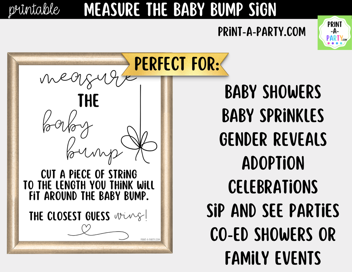 Measure the Baby Bump Game Printable Sign – Baby Shower