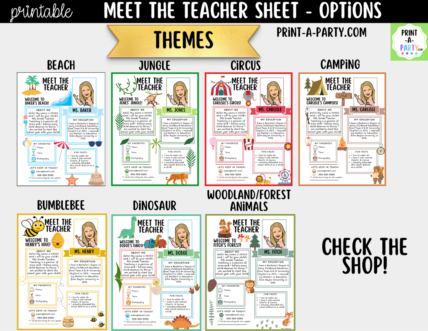Meet the Teacher Woodland Theme Canva Template | Editable Back to School Introduction Forest Animals