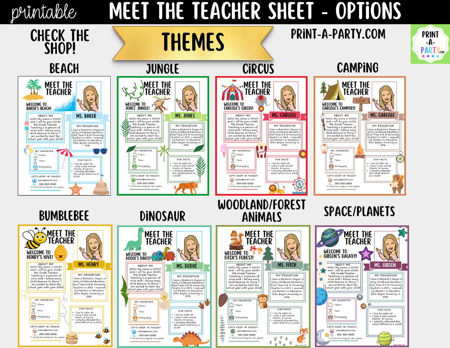 Meet the Teacher Space Planets Galaxy Theme Canva Template | Editable Back to School Introduction