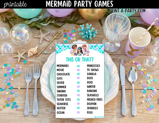 Mermaid Party Games Printable | Under the Sea Birthday Activities
