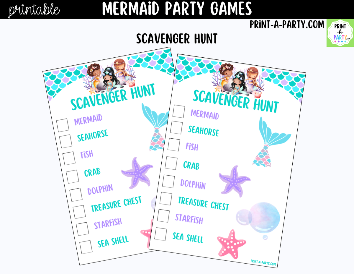 Mermaid Party Games Printable | Under the Sea Birthday Activities