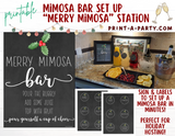 DIY MIMOSA BAR SETUP FOR HOLIDAYS | MERRY MIMOSA STATION | Christmas | Holiday | Cocktail Party | Mimosa Bar Kit | Weddings | Showers | INSTANT DOWNLOAD