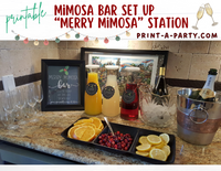 MIMOSA BAR | MIMOSA STATION SETUP - HOLIDAYS | MERRY MIMOSA STATION | Christmas | Holiday | Cocktail Party | Mimosa Bar Kit | Weddings | Showers | INSTANT DOWNLOAD