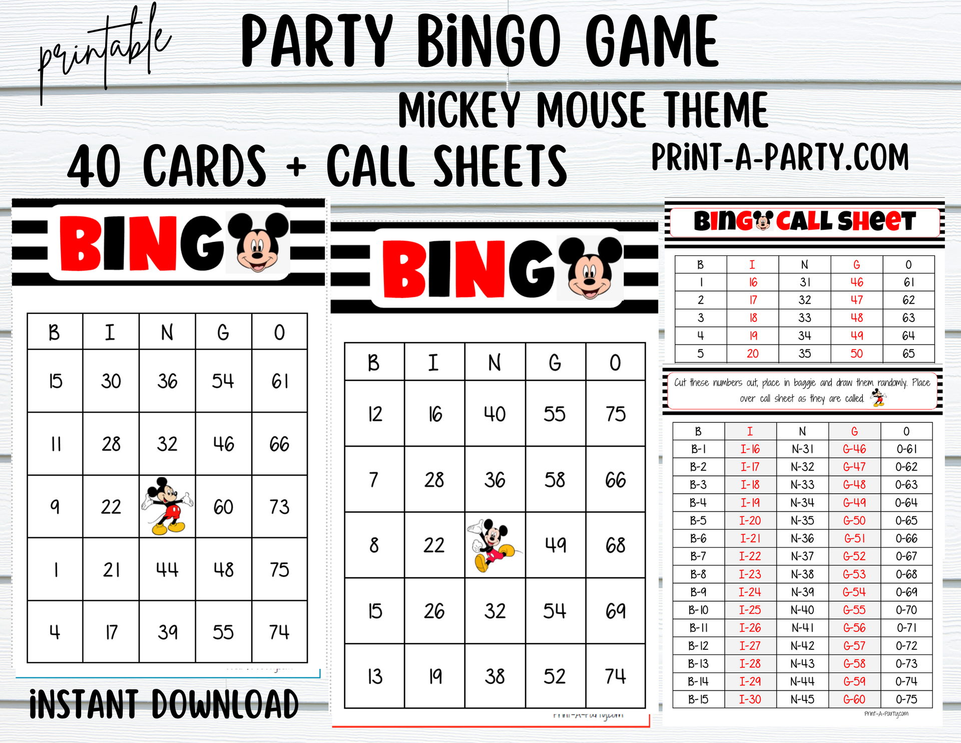Mickey Mouse Bingo Game - INSTANT DOWNLOAD - Parties, Classroom – PrintAParty mickey-mouse-bingo-game-instant-download-parties-classroom-printaparty